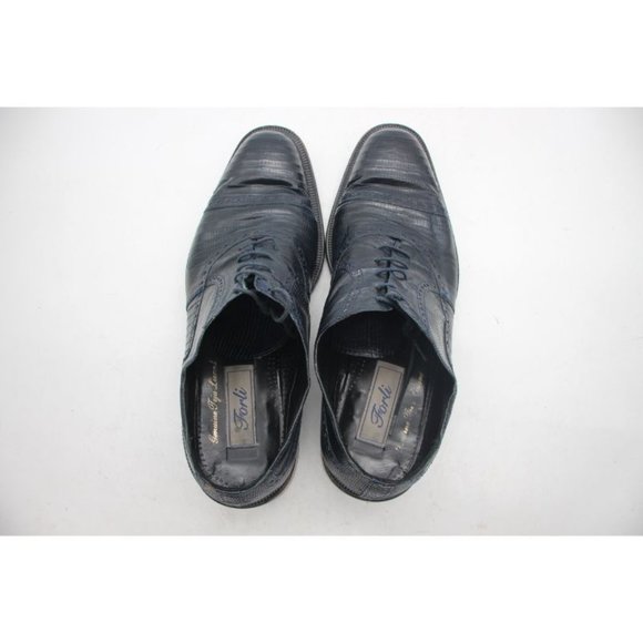Forli Genuine Teju Navy Lizard Leather Men's Size 10 - Picture 10 of 12